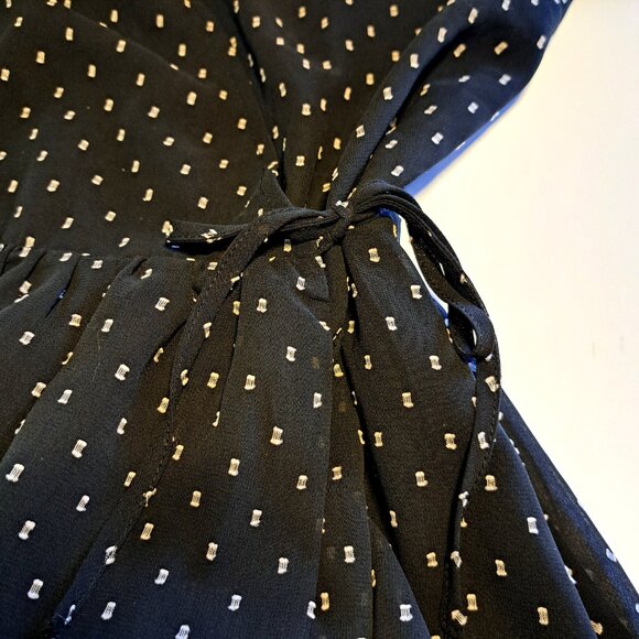 MADEWELL Flutter-Sleeve Peplum Top CLIPDOT blouse Sz MEDIUM Silky soft ROMANTIC - Picture 6 of 15